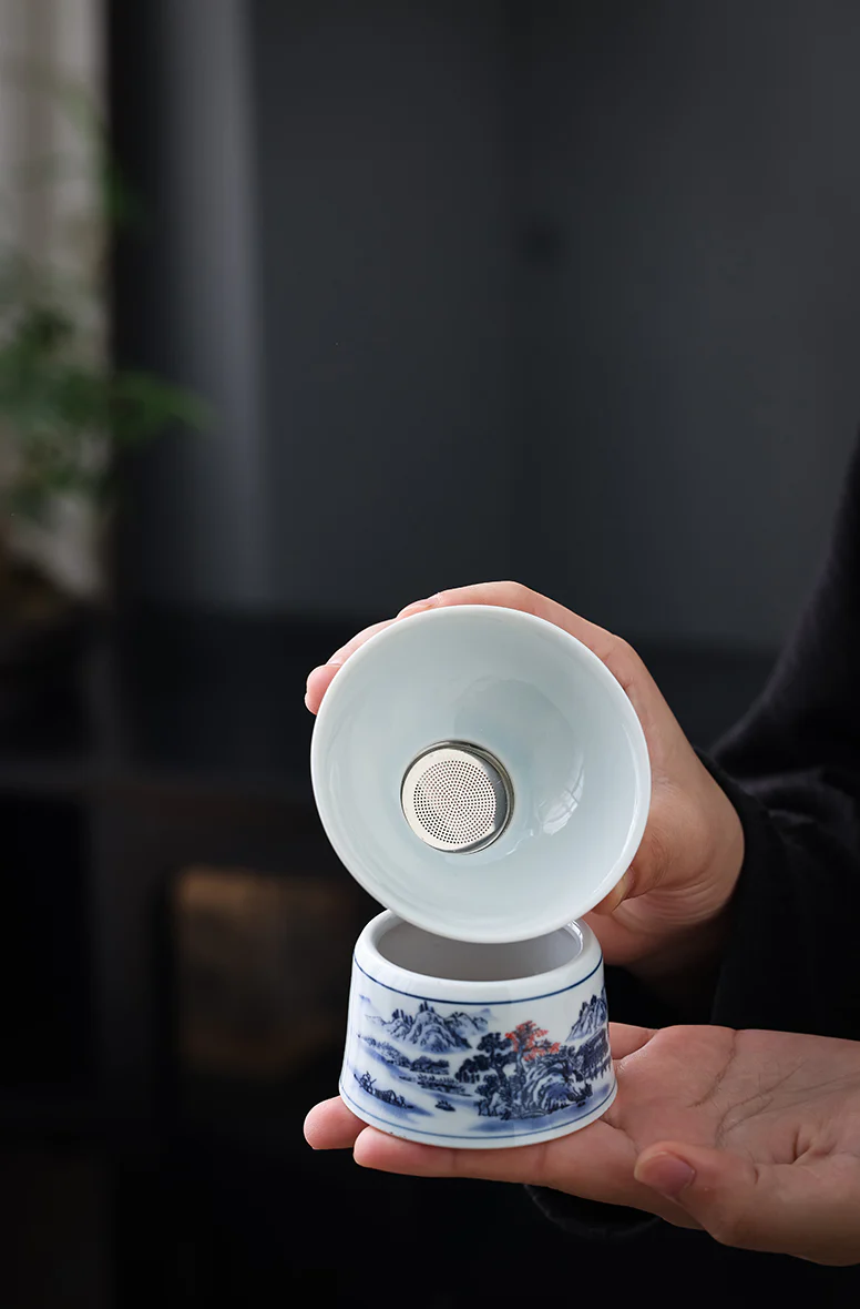 Blue-White Porcelain Gongfu Tea Set - Image 4