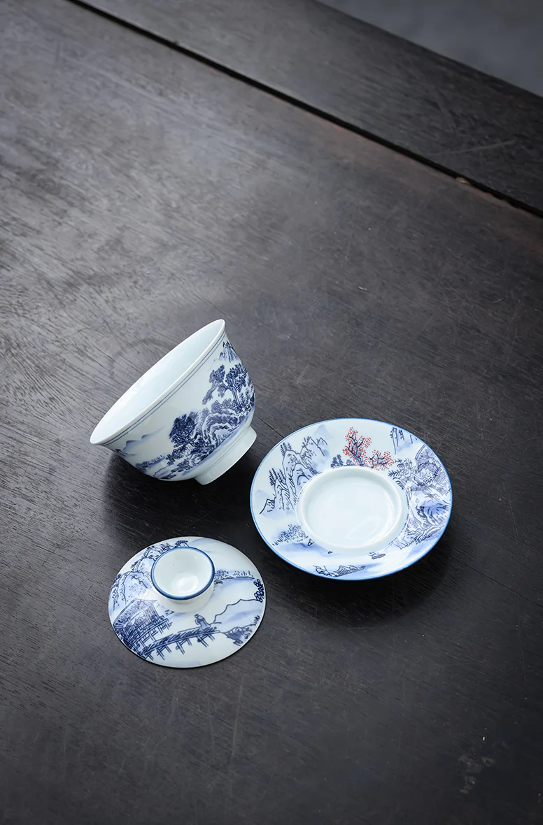 Blue-White Porcelain Gongfu Tea Set - Image 8