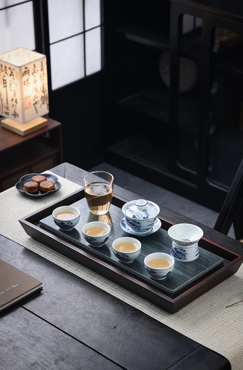 Bluestone "Qing Shi" Polished Stone Tea Table - Image 3