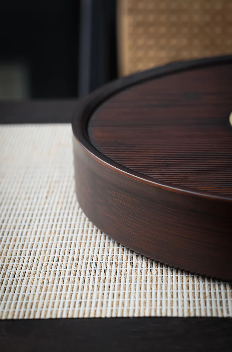 Circular Metal-Insert Tea Tray - Image 7