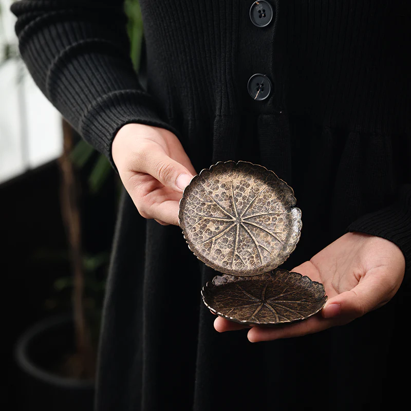 Textured Brass Coaster Set - Image 10