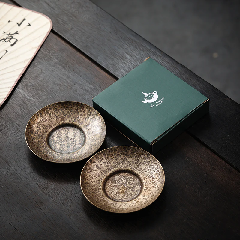 Textured Brass Coaster Set - Image 8