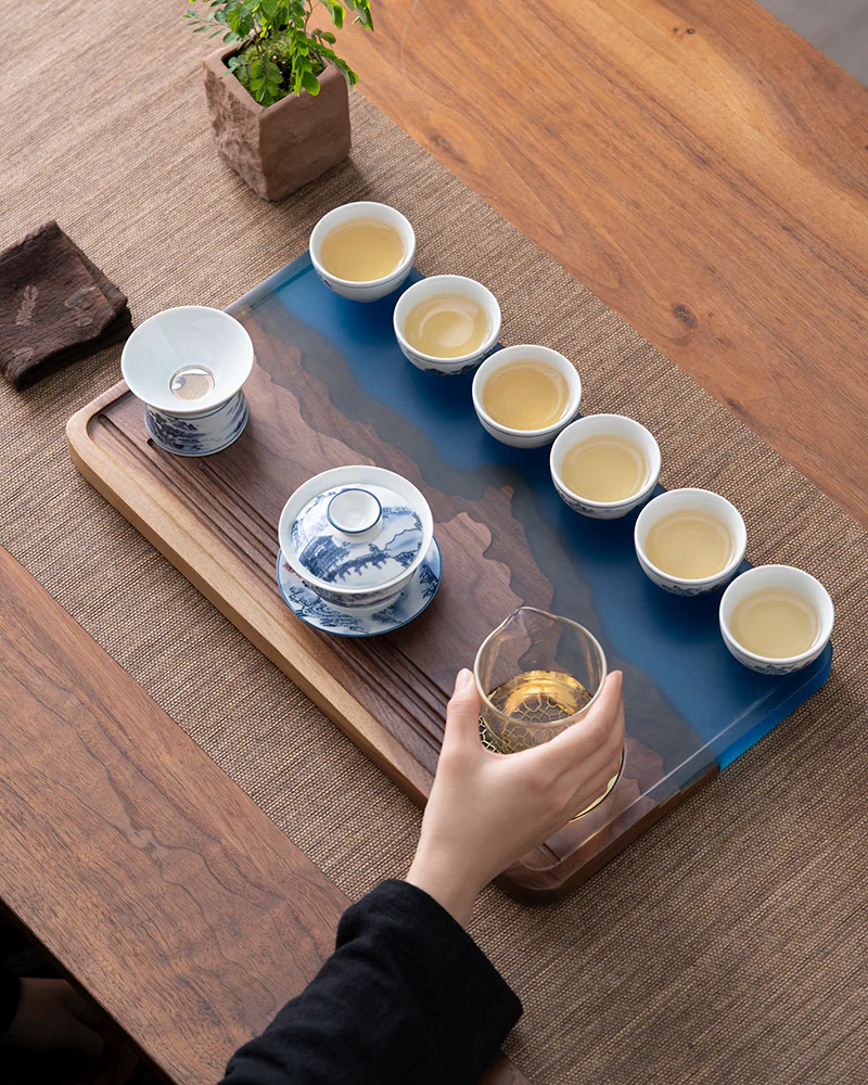 Three Peaks Wood and Resin Tea Table - Image 10