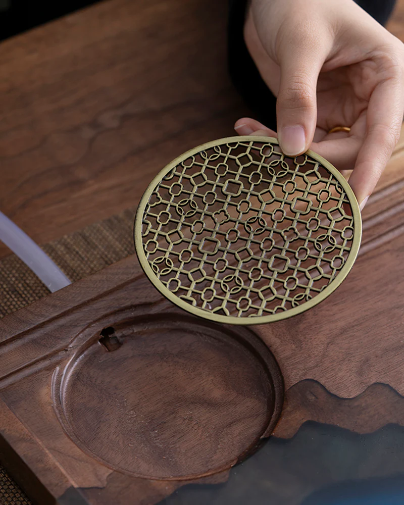 Three Peaks Wood and Resin Tea Table - Image 12