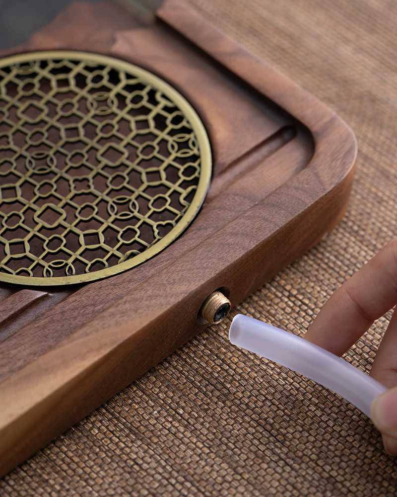 Three Peaks Wood and Resin Tea Table - Image 13