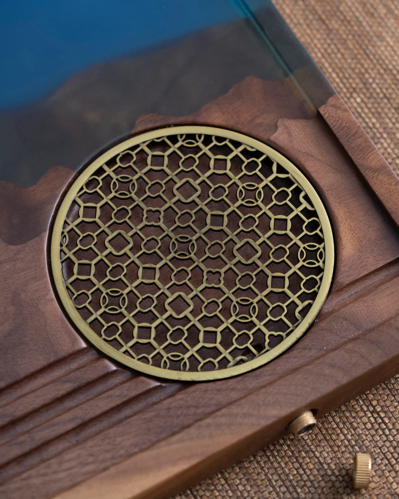 Three Peaks Wood and Resin Tea Table - Image 14