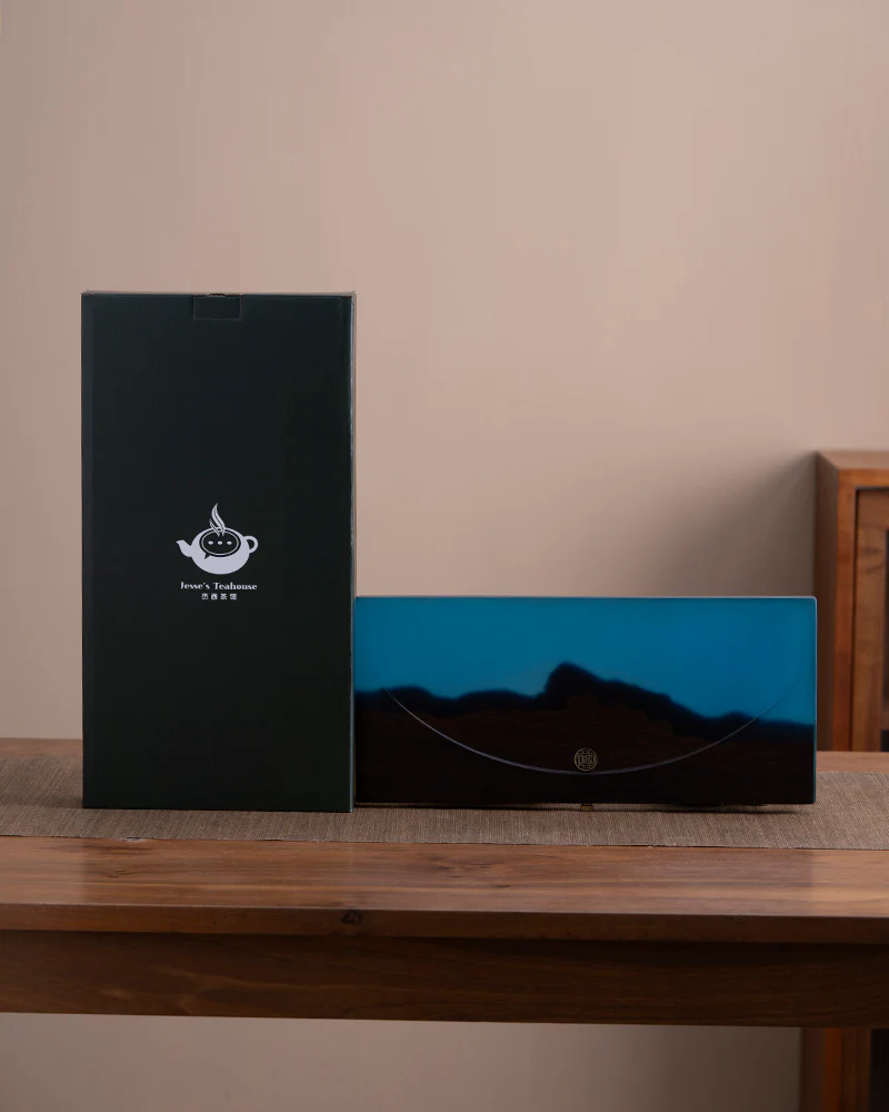 Half-Moon Wood & Resin Tea Table - Image 3