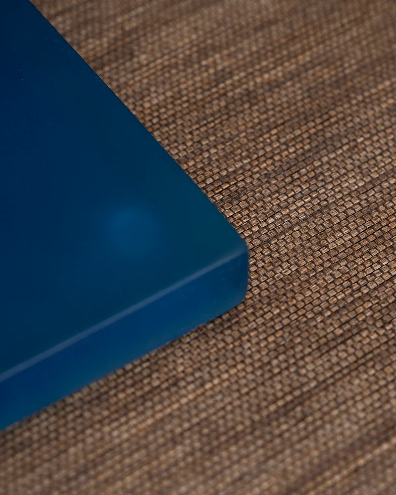 Half-Moon Wood & Resin Tea Table - Image 4