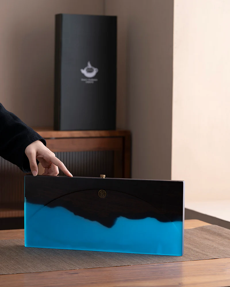 Half-Moon Wood & Resin Tea Table - Image 6