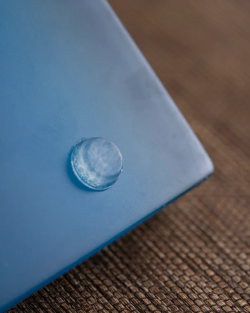 Half-Moon Wood & Resin Tea Table - Image 9